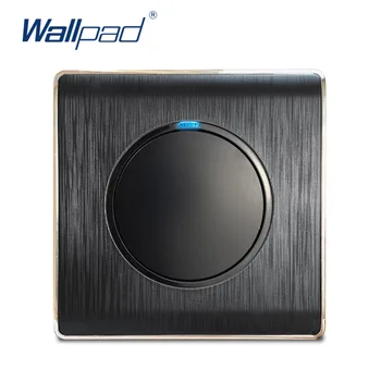Wallpad 1 Gang 2-Tee Juhuslik Klõpsake Seina Valguse Lüliti (LED Indikaator Must PC Harjatud Paneel Kodu