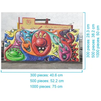 Street Art Puidust Puzzle 300 500 1000 Tükki Puzzle Pere Mäng Kingitus Mänguasi Koomiksid Raske Seina Kaunistamiseks