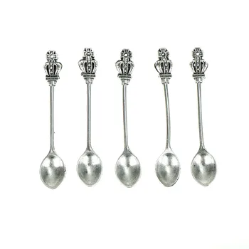 5tk/palju Mini Crown Käepide Lusikatäit Kohvi Lusikas Kohv, Tee, Jäätis, Lusikad Dessert Lusikas Paar Köök Tööriistad