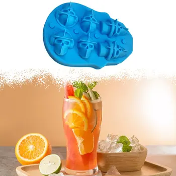 6-grid Disain DIY Ice Mold 3D Kolju Pehmest Silikoonist Whisky Ice Mold Šokolaadi Süvend Pool Tarvikud