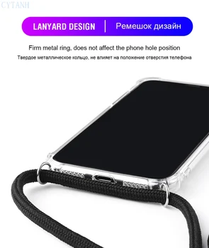 Eest OPPO Reno 4 Pro Realme X7 Pro Luksus Läbipaistva Telefoni Juhul Crossbody Kaelakee Pael LanyardsCross õlarihm TPÜ Juhul