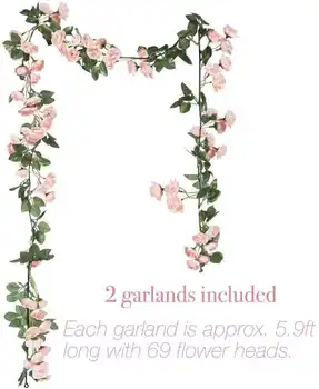 5 Pack/Pack 2 2,5 m Rose Viinapuu Vanik Taimede Kunstliku Lill Ripuvad Kodus Pulmapidu Aed Decor