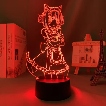 Anime Nekopara Azuki Led Night Light Magamistuba Teenetemärgi Sünnipäeva Kingitus Nightlight Mange Waifu Tuba Tabel 3d Lamp Nekopara