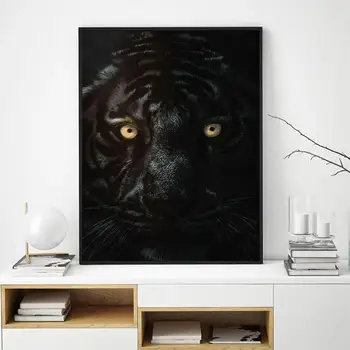Golden Eye, Black Tiger Lõuend Loomade Kunst Prindi Plakat Seina Elutoa Kaunistamiseks Raamita