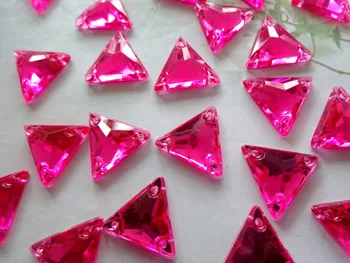 150pcs Roos punane värv 12mm Kolmnurga kuju crystal Õmble kive gem kivid Akrüül crystal prügikasti raputas diamond käsitsi õmblemine