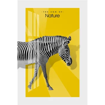 Maalimislõuend Kuldne Taust Animal Zebra Stiilis Tähestik Plakati Printimine Lõuendile Seina Art Maali Kodu Kaunistamiseks Maali