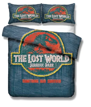 The Lost World Jurassic Park Dinosaur Voodipesu Komplekt Poiss Trööstija Kate Microfiber Ühe Topelt Komplekt Voodi Komplekt Tekikott Pesu