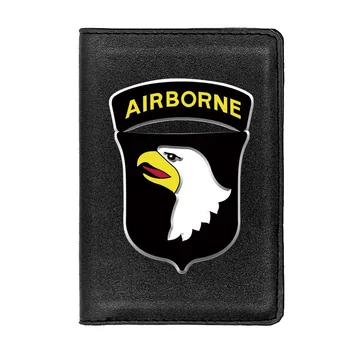 Kvaliteetne Nahast Vintage 101st Airborne Division Trükkimine Reisida Passi Kaane ID Krediitkaardi Juhul