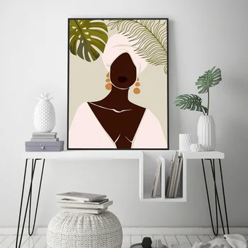 Moodsa Kunsti Aafrika Must Naine Plakatid Lõuendile Maali ja Trükib Skandinaavia Seina Art Pilte elutuba Kodu Kaunistamiseks
