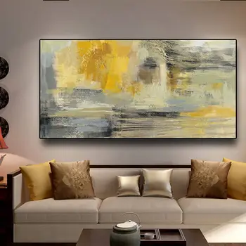 Kaasaegne ja Abstraktne Kuldne Kollane Plakat ja Print Seina Art Lõuend Maali Seina Pildid elutuba Office Home Decor Raamimata