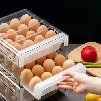 Leibkonna muna ladustamise kasti sahtli külmik ladustamise kasti värske hoida plastikust läbipaistev matsakas box double muna sahtel