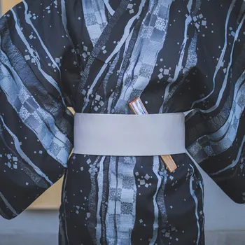 Meeste Jaapani Samurai Kostüümid Kimono Kodus Kandma Lahti Puuvilla) Trükkimine Tiivad Yukata Traditsiooniline Riided Pidžaama Nightgowns Rüü