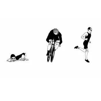 Triatloni Kleebis, Logo, Nimi Ujuja Decal Ujumine Plakatid, Vinüül Seina Kleebised Pegatina Decor Seinamaaling Ujuda Kleebis