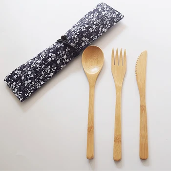 Puust Lusikaga, Kahvel Komplekt Kaasaskantav Väljas Söögiriistade Komplekt Jaapani Stiilis Dinnerware Set Kaua Käideldakse Lusikas Puidust Lauanõud