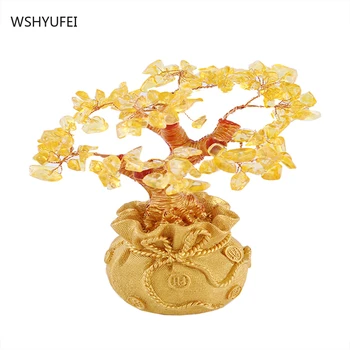 WSHYUFEI Dot kaunistused Koju crystal kaunistused Tsitriin Raha lehm kaunistused elutuba Kogumine õnn TV kapp Õnn puu