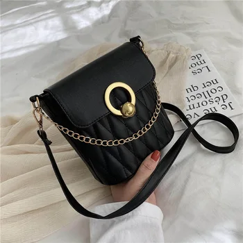 Euroopa Kopp Kott Uus Must Rhombogram Kett Naistele Messenger Bag Mood PU Nahast õlakott, Klassikaline Naine ostukott