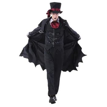 Vampiiritapja Kostüümid Meeste Poiss Vampiir Härrasmees, Must Full Set Näitab Pool Halloween Karnevali Kostüümid