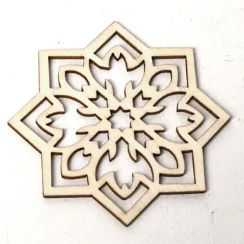 1 Komplekt Eid Puidust Ripats DIY Eid Mubarak Moslemi Festival naturaalsest Puidust Lumehelves Rippuvad Köied Õõnes Ramadan Kodu Decoratio