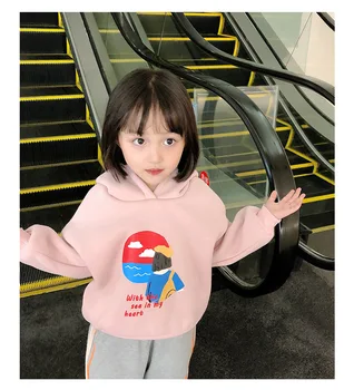 Tüdrukud Pluss Fliis Dressipluus Talvel Beebi Riided 2020 New Baby-Korea, Armas Paks Soe Jope Lastele Multifilmide Kapuutsiga Dressipluus