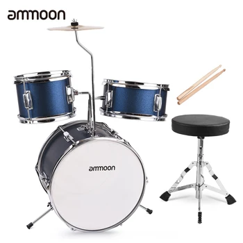 Ammoon 14 tolli 3-PC Lapsed Drum Set Reguleeritava Troonile Taldrik Pedaali Drumstick Muusikaline Haridus Vahend Lapsed Algaja