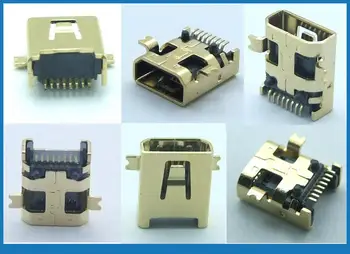 500PCS Gold plating 8-Pin Mini-USB SMD pesa -008 USB MU