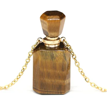Loodusliku Parfüümi Pudeli Crystal Kivi Ripats Kaelakee Väravad Akvamariin Eeterliku Õli Hajuti Võlu Vask Kett Ehted Kingitus