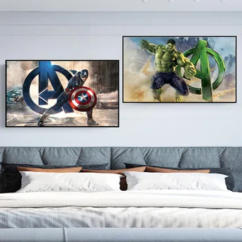 Marvel Superhero Lõuendile Maali Iron Man Hulk Kapten Ameerika Seina Art Pilt Plakatid ja Pildid elutuba Home Decor