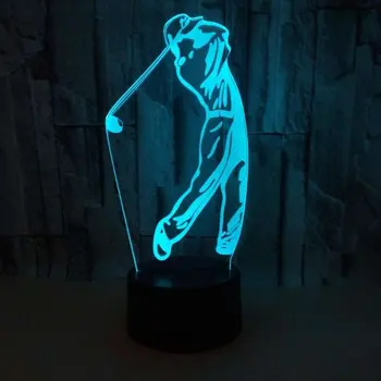 Sport Seeria 3D Stereo Vision Lambi 7 Akrüül Värvid Muutuvad USB-Toaline Öö-Öö Valgust laualamp