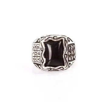 925 Sterling Tugra Mustriline Must Onyx Kivi Hõbe Sõrmus Mood Türgi Premium Kvaliteediga Käsitööna Jawelery