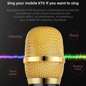 Bluetooth Kõlar Laulu Kondensaator Mikrofon, Juhtmevaba Kaasaskantav Veerus Integreeritud caixa de som Subwoofer Boombox Muusika Keskus