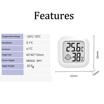Digitaalne Temperatuuri-Niiskuse Mõõtja Mini Indoor Loe Digitaalne Täpne Hygrothermal Mõõteseadme Praktiline, Lihtne Paigaldada