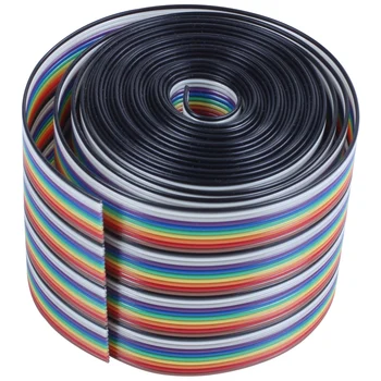 10ft 40 Võimalus 40-Pin Rainbow Värvi IDC Korter Lint Kaabel 1.27 mm Sammuga