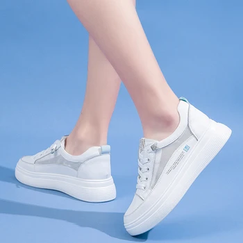 Ehtne Nahk 2021 mood sügisel casual valge kingad sisselõigete Silma õõnes hingav platvorm kingad korter naine tossud vc1074
