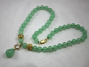 2 stiile!hulgi/jae-8mm light green jade crystal kaelakee pinnatud jade ripats