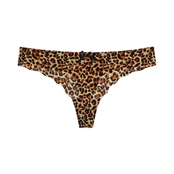 Seamless Aluspesu Püksid Thong Seksikas String Intiimne Leopard Printida Super Õhuke Jää Silk Hulgi-Low-rise Aluspüksid
