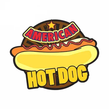 13cm X 10.5 cm American Hot Dog Koomiline Decal Päikesekaitsetoodete Isiksuse Kleebised Sobib GTR SX VAN Teenetemärgi