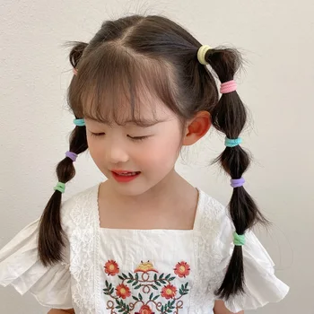 100PC/Set Fashio Magus Lapsed Tüdruk Scrunchies Juuksed Tarvikud Armas Armas Lapsed Tüdrukud Koren Style Candy Värvi Elastne Hairband