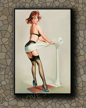 P098 Vintage Ilus Pin-up Tüdruk Klassikaline Pilt 218 Siidist Kangast Poster Art Decor Siseruumides Maali Kingitus