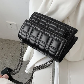 Crossbody Neet Klapp kott 2021 Fashion New Kõrge kvaliteediga PU Nahast Naiste Disainer Käekotis Vintage Kett Õlal Messenger Kott
