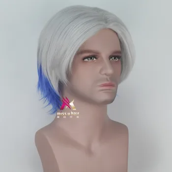 Uus Film Valmis Üks Mängija Parzival juuksed Cosplay Rekvisiitide Stiilne Sinine Valge Õmblemine Sünteetiline Cosplay Parukad Aksessuaar +parukas kork