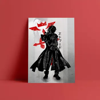 Edward Elric Fullmetal Alchemist Canvas Poster Seina Art Teenetemärgi prindib elu Kid Laste tuba Home magamistuba decor