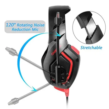 ONIKUMA Stereo Gaming Headset Mäng Kõrvaklapid PS4 PC Xbox Üks Müra Tühistamises Kõrvaklapid koos Mic Arvuti Sülearvuti Telefon