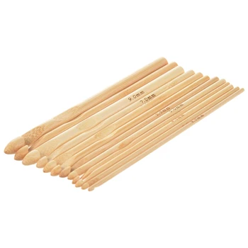 12 x 15 cm, heegelnõelad kudumisvardad Paksus 3-10 mm Bambusest
