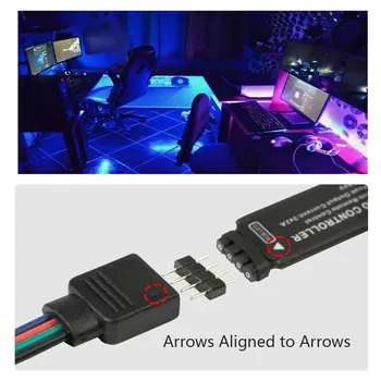 RGB LED Valgus TV Taust Teenetemärgi Paindlik Töötleja Diood Lindi String Magamistuba Lamp Decor USB-24 SISESTAGE Infrapuna Kaugjuhtimispult