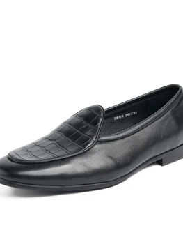 2021 Meeste ühtse kingad jalga, mugav pehme tald pehmest nahast, mis on valmistatud Euroopa stiilis cowhide