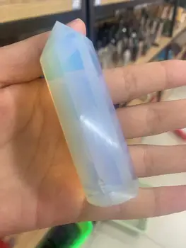 Opaal crystal punkti tervendav kivi kuusnurkne prismad veerus võlukepp ravi kivi