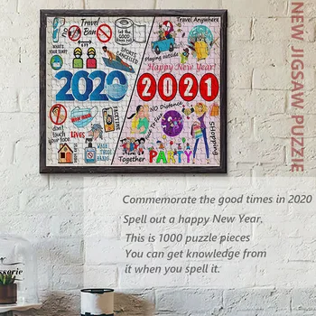 1000pcs 2020. aasta Tänutahvlid Pusled Mõistatusi Täiskasvanud Lapsed Luure Raske Mäng Pere Mänguasi Kodu Kaunistamiseks Kingitused Puzzle Mänguasjad