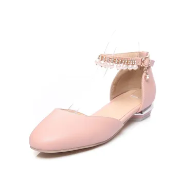 Plus Size Lihtne pärl dekoratiivne sandaalid kõrge kontsaga sandaalid naiste kingad naine suvel daamid