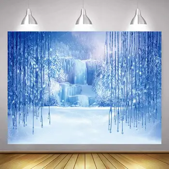 Snow Mägi Maa-Alused Taustaks Cartoon Külmutatud Pool Princess Sünnipäev Baby Shower Foto Taust Foto Stuudio