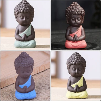 1TK Budismi Väikesed Kujud Vähe Meditatsiooni Munk Kääbus Käsitöö Buddha Kujud Savist Mini Hiina Budism Zen-Mungad